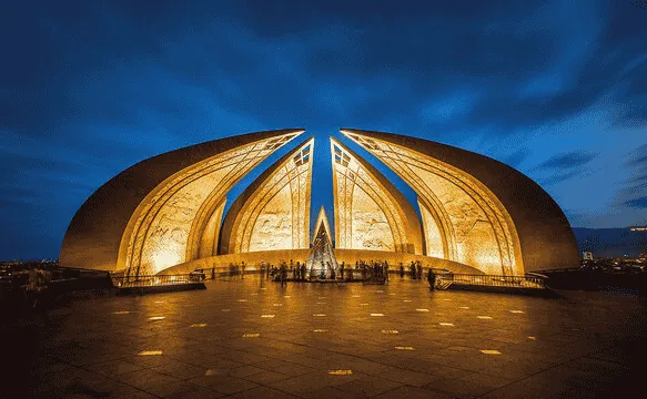 Islamabad – Pakistan Monument lit up at night