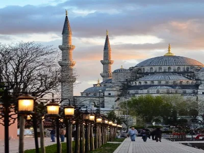 Turkey Istanbul – Blue Mosque at sunset