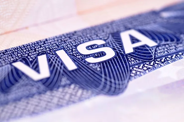 Corporate visa document close-up